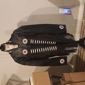 American Indian inspired leather jacket